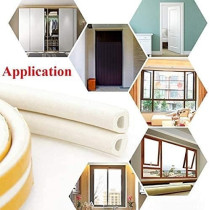 Abbasali Weather Strip, Seal Strip For Doors And Windows Self-Adhesive Foam Door Sealing Strip Soundproof Weatherproof Seal Strip Insulation Gap Blocker (1 Roll Of 2 Strips, Total 5M Long) (White)