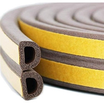 Abbasali Weather Strip, Seal Strip For Doors And Windows Self-Adhesive Foam Door Sealing Strip Soundproof Weatherproof Seal Strip Insulation Gap Blocker (1 Roll Of 2 Strips, Total 5M Long) (White)