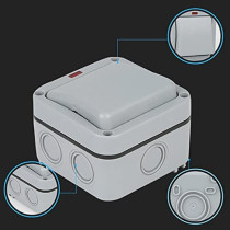 Switches - Wall Switch Outdoor Waterproof Dust-Proof Wall Switch Socket For Garden (11Ag201028-1)