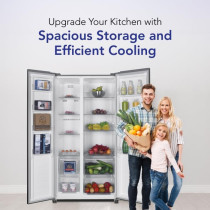 Super General 600 Liters Gross Side-By-Side Refrigerator-Freezer, Digital Control, Inox Finish: Matte, SGR710SBS, 90.5 W cm x 59.5 D cm x 177 H cm, 1 Year Warranty