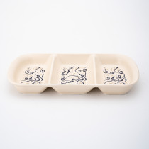 Homesmiths Ramadan Rosa Kalemat 3-Divided Serving Plate, Multicolour