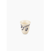 Homesmiths Rosa Kalemat Cawa Cup Set 6 Pieces, Off White/Navy Blue/Gold