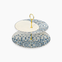 Homesmiths Ramadan Rosa Nogoum 2-Tier Serving Platter, Multicolour