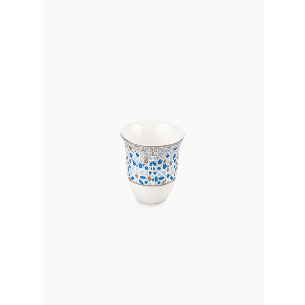 Homesmiths Rosa Nogoum Cawa Cup Set 6 Pieces, White/Blue/Silver