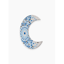 Homesmiths Rosa Nogoum Crescent Serving Dish With Lid, White/Blue/Silver