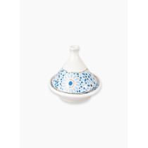Homesmiths Rosa Nogoum Dates Plate Plus Lid, White/Blue/Silver
