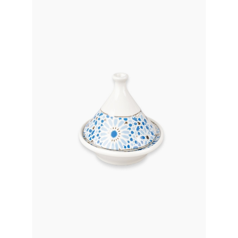 Homesmiths Rosa Nogoum Dates Plate Plus Lid, White/Blue/Silver