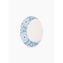 Homesmiths Rosa Nogoum Dinner Plate 27 Cm, White/Blue/Silver