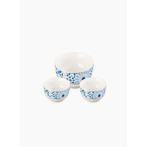 Homesmiths Rosa Nogoum Fruit Set 7 Pieces, White/Blue/Silver