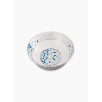 Homesmiths Rosa Nogoum Serving Bowl 31 Cm, White/Blue/Silver