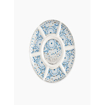 Homesmiths Rosa Nogoum Serving Dish 7 Compartment, White/Blue/Silver