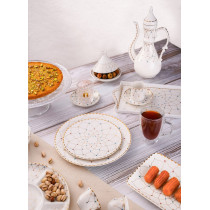 Homesmiths Rosa Zina Serving Bowl 31 Cm, Off White/Gold