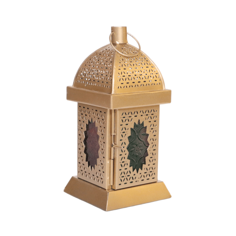 Homesmiths Square Lantern, Gold Colour Stylish Decoration For Home Entrance, Living Area, Or Garden – Elegant Indoor And Outdoor Decor