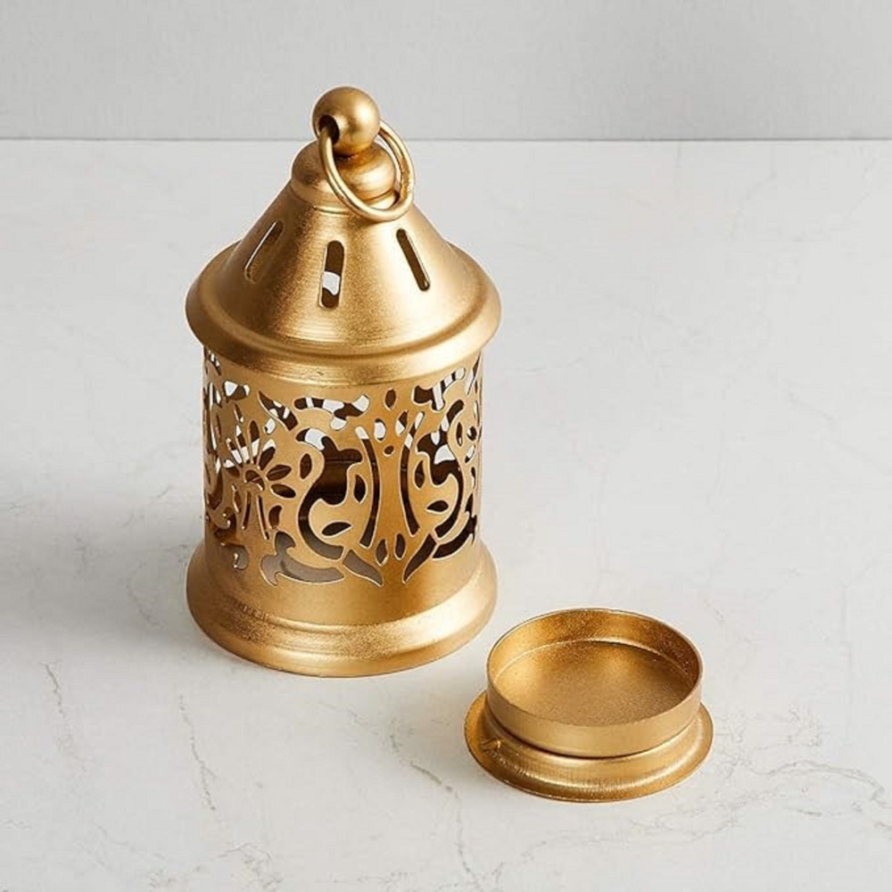 Homesmiths Tealight Holder, Gold Colour Elegant Home Decor For Eid, Ramadan, Weddings, Living Room, Indoor And Outdoor Decorations, Perfect Gift Idea