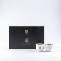 Otantik 12-Piece Cawa Cup Set, Grey And Gold Ceramic Coffee And Tea Cups , Elegant Serveware For Ramadan, Iftar, And Special Occasions