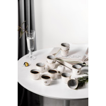 Otantik 12-Piece Cawa Cup Set, Grey And Gold Ceramic Coffee And Tea Cups , Elegant Serveware For Ramadan, Iftar, And Special Occasions