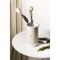 Otantik Asalah Flower Vase, Beige And Gold Ceramic Vase, Elegant Home Decor For Ramadan, Living Room, Bedroom, And Office, Perfect For Decorative Floral Arrangements
