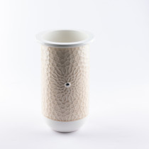 Otantik Asalah Flower Vase, Beige And Silver Ceramic Vase, Elegant Home Decor For Living Room, Bedroom, Office, And Ramadan, Perfect For Decorative Floral Arrangements