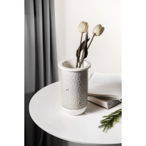 Otantik Asalah Flower Vase, Grey And Gold Ceramic Vase, Elegant Home Decor For Living Room, Bedroom, Office, And Ramadan, Perfect For Decorative Floral Arrangements