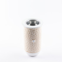Otantik Asalah Incense Burner, Beige And Silver Ceramic, Elegant Aromatherapy Holder For Home Decor, Living Room, Bedroom And Ramadan, Decorative Incense Stand