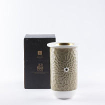 Otantik Asalah Incense Burner, Olive And Gold Ceramic, Elegant Aromatherapy Holder For Home Decor, Living Room, Bedroom And Ramadan, Decorative Incense Stand