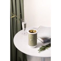 Otantik Asalah Incense Burner, Olive And Gold Ceramic, Elegant Aromatherapy Holder For Home Decor, Living Room, Bedroom And Ramadan, Decorative Incense Stand