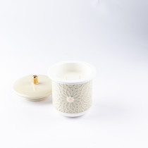 Otantik Asalah Large Scented Candle, Beige And Gold, Elegant Aromatherapy Candle For Home Decor, Living Room, Bedroom, Ramadan And Special Occasions, Luxurious Fragrance