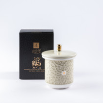 Otantik Asalah Large Scented Candle, Beige And Gold, Elegant Aromatherapy Candle For Home Decor, Living Room, Bedroom, Ramadan And Special Occasions, Luxurious Fragrance