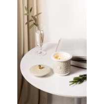 Otantik Asalah Large Scented Candle, Beige And Gold, Elegant Aromatherapy Candle For Home Decor, Living Room, Bedroom, Ramadan And Special Occasions, Luxurious Fragrance