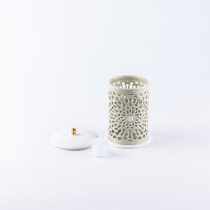 Otantik Asalah Small Electronic Candle, Beige And Gold, Elegant Led Candle For Home Decor, Living Room, Bedroom, Ramadan And Special Occasions, Safe And Stylish Lighting