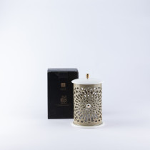 Otantik Asalah Small Electronic Candle, Olive And Gold, Elegant Led Candle For Home Decor, Living Room, Bedroom, Ramadan And Special Occasions, Safe And Stylish Lighting
