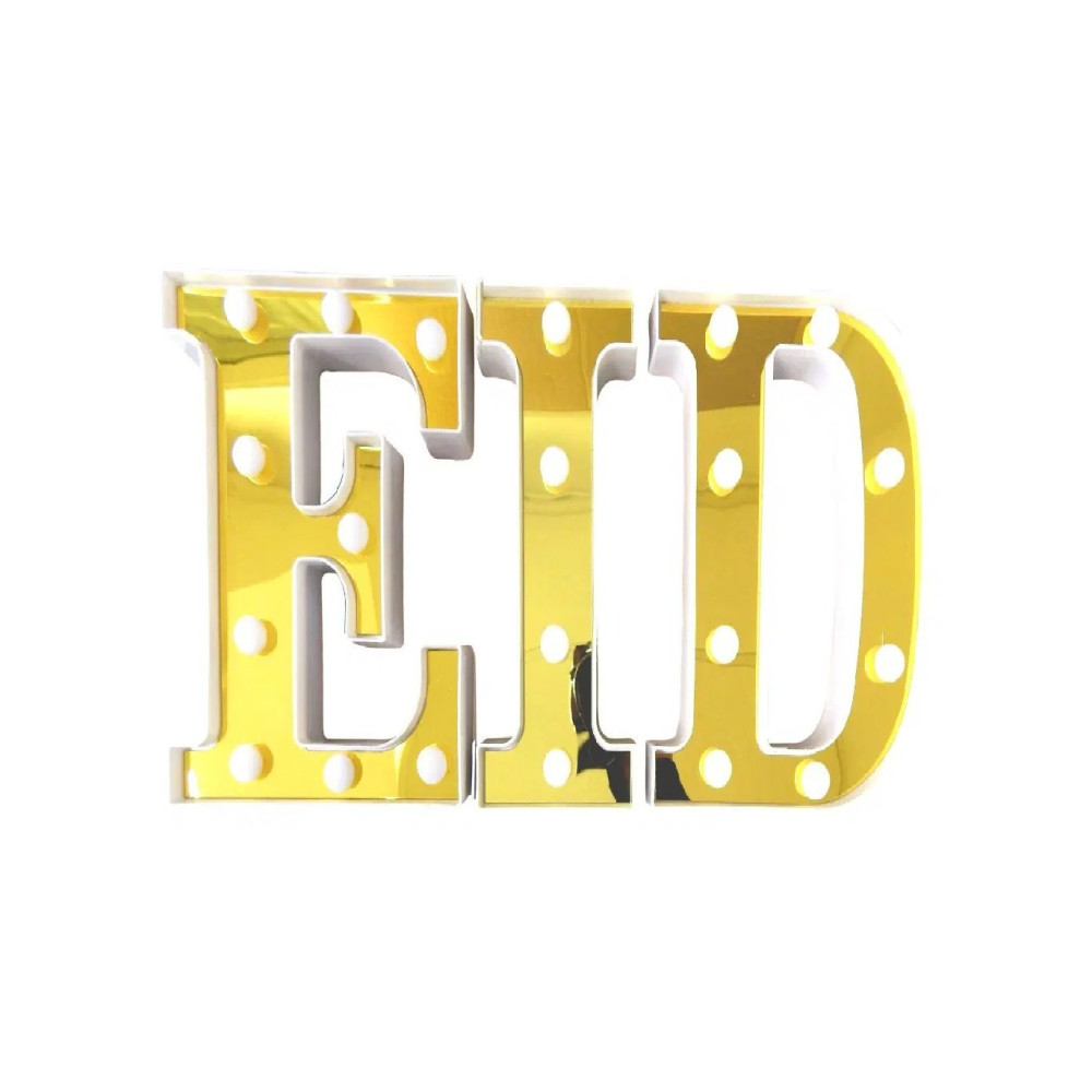 Peacock Supplies Homesmiths Eid Led Letter Lights - Mirrored, For Occassions Like Ramadan