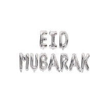 Peacock Supplies Homesmiths Eid Mubarak Foil Balloons Silver, For Occassions Like Ramadan