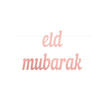 Peacock Supplies Eid Mubarak Letter Banner Rose Gold, For Occassions Like Ramadan