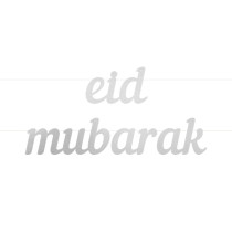 Peacock Supplies Eid Mubarak Letter Banner Silver, For Occassions Like Ramadan