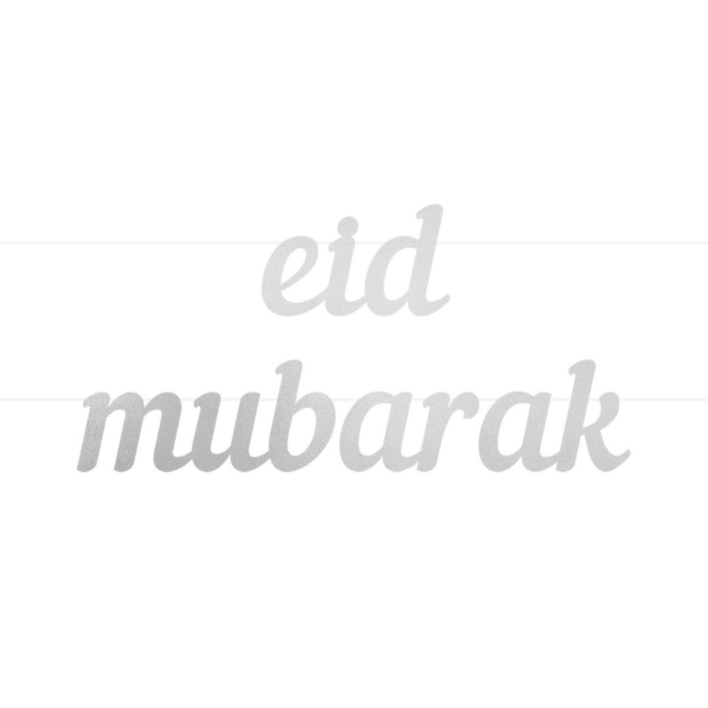 Peacock Supplies Eid Mubarak Letter Banner Silver, For Occassions Like Ramadan