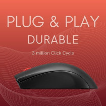 Lenovo 150 Wireless Mouse 2.4G via USB-A Dongle LED Optical Sensor 1000 DPI Black, GY51L52638