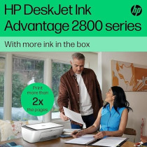 HP DeskJet Ink Advantage 2875 Wireless Print, Copy, Scan, All-in-One Printer White 60K47C