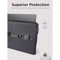 Lenovo Urban Sleeve for 14-inch Laptop/Notebook/Tablet Water Resistant Padded Compartments, Zippered Accessory Storage Reinforced Rubber Corners Extendable Handle, GX40Z50941 Charcoal Grey
