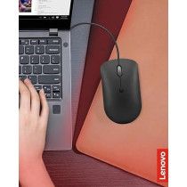 Lenovo 400 USB-C Wired Compact Mouse, 4 Button USB Mouse for Laptops and Computers, Adjustable 2400 DPI, Left or Right Hand, GY51D20875, Black