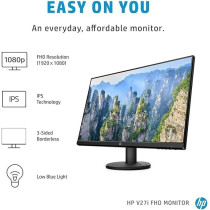 HP 27-Inch Diagonal Full HD Computer Monitor With IPS Panel And 3-Sided Micro Edge Design, Black