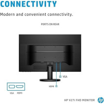 HP 27-Inch Diagonal Full HD Computer Monitor With IPS Panel And 3-Sided Micro Edge Design, Black