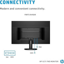 HP V27i Full HD Monitor, Black, 27 Inch
