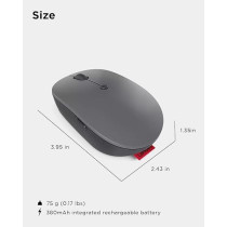 Lenovo Go USB-C Wireless Mouse, Storm Grey
