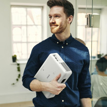 Epson CO-W01 WXGA Projector, 3LCD Technology, 3,000 Lumen Brightness, 378Inches Screen Size, White, Compact