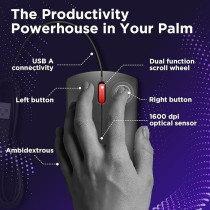 Lenovo 120 Wired Mouse, Black (MS-370OU)