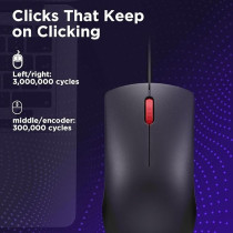 Lenovo 120 Wired Mouse, Black (MS-370OU)