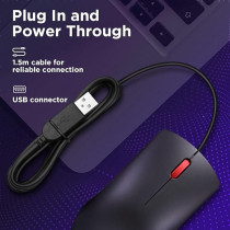 Lenovo 120 Wired Mouse, Black (MS-370OU)