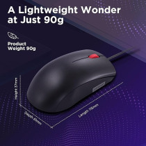 Lenovo 120 Wired Mouse, Black (MS-370OU)