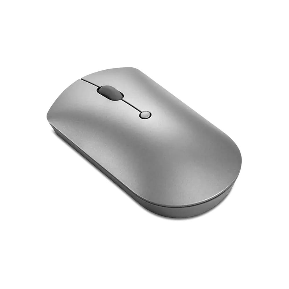 Lenovo 600 Bluetooth Silent Mouse, Blue Optical Sensor, Adjustable DPI, 4 Button, Microsoft Swift Pair, Windows, Chrome, GY50X88832, Gray